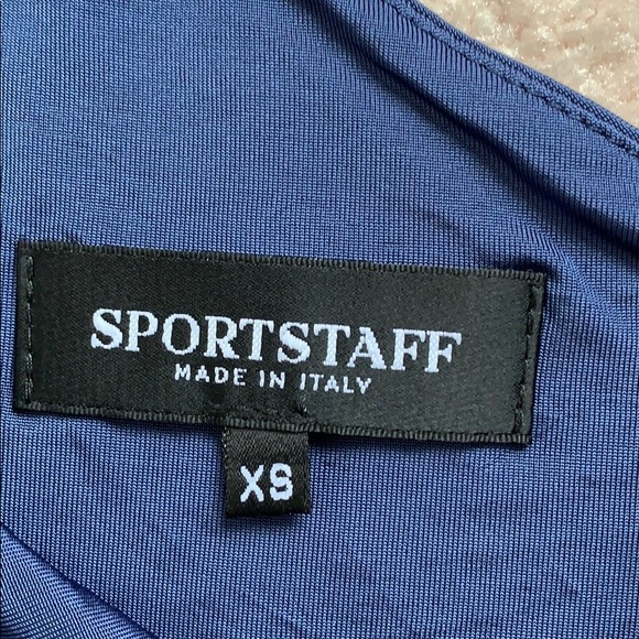 Navy Blue One Shoulder Fitted Dress - Picture 4 of 4